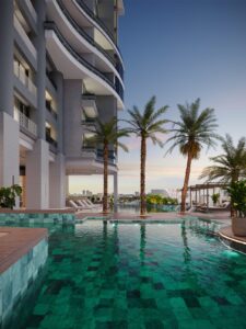 Render of the swimming pool at Luxor 500, El Cangrejo, Panama City, Panama