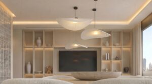 Render of the living room at Selvatica, Panama City, Panama
