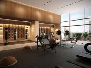 Render of the gym at Luxor 500, El Cangrejo, Panama City, Panama
