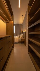 Walk in closet in the model apartment at Seaside, Panama City, Panama