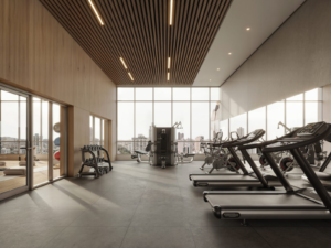Render of the fitness centre at Seaside, Panama City, Panama