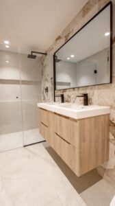 Bathroom in the model apartment at Aurum, Panama City, Panama