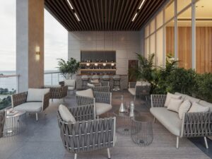 Render of the rooftop bar at Seaside, Panama City, Panama