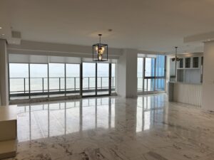Living dining ocean view, apartment for rent in Regalia, Panama City, Panama