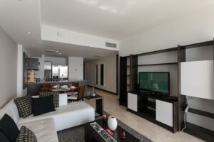 Living room tv, apartment for rent in TOC, Panama City, Panama