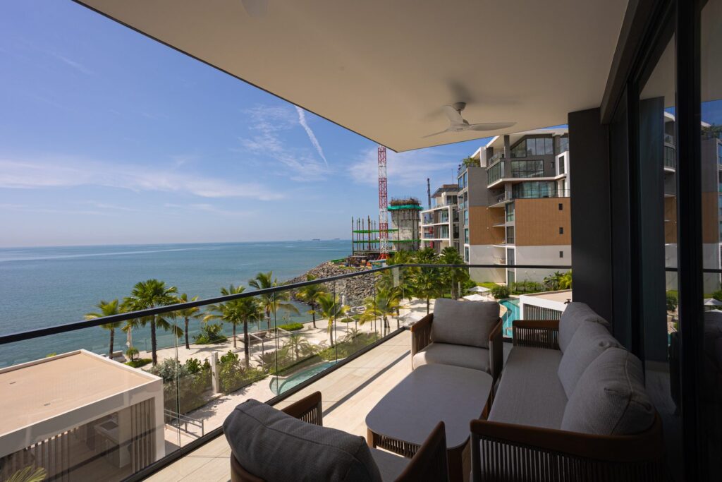 Terrace pool view, property for rent in Ocean Reef, Panama City, Panama